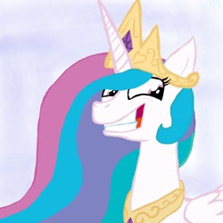 Size: 2300x2300 | Tagged: safe, artist:wonder-waffle, princess celestia, alicorn, pony, grin, high res, looking back, smiling, smug, smuglestia, solo, trollestia