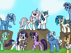 Size: 700x525 | Tagged: safe, dj pon-3, doctor horse, doctor stable, fleur-de-lis, lyra heartstrings, minuette, pokey pierce, rarity, shining armor, sweetie belle, trixie, twilight sparkle, vinyl scratch, pony, unicorn, female, filly, male, mare, stallion