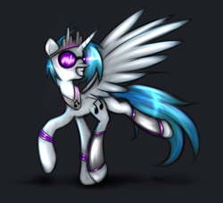 Size: 1100x1000 | Tagged: safe, artist:kairaanix, dj pon-3, vinyl scratch, alicorn, pony, alicornified, race swap, solo, vinylcorn