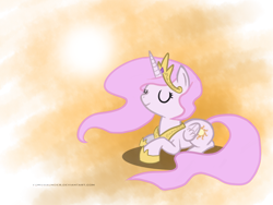 Size: 1024x768 | Tagged: safe, artist:fongsaunder, princess celestia, alicorn, pony, cewestia, cute, filly, happy