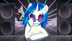 Size: 1920x1080 | Tagged: safe, artist:twigileia, dj pon-3, octavia melody, vinyl scratch, earth pony, pony, speakers