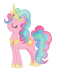 Size: 1200x1450 | Tagged: safe, artist:marikaefer, pinkie pie, princess celestia, earth pony, pony, alternate hairstyle, female, lesbian, pinkielestia, shipping, solo