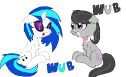 Size: 1012x618 | Tagged: safe, dj pon-3, octavia melody, vinyl scratch, earth pony, pony, chest fluff, fluffy, wub