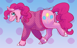 Size: 1000x628 | Tagged: safe, artist:basiliskfree, pinkie pie, pony, chubbie pie, chubby, clothes, solo, sweater