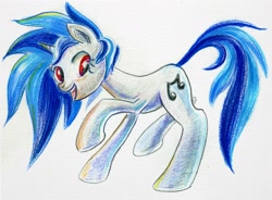 Size: 2019x1487 | Tagged: safe, artist:maytee, dj pon-3, vinyl scratch, pony, unicorn, female, mare, solo, two toned mane, white coat