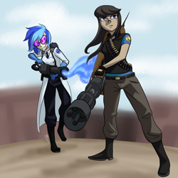 Size: 3000x3000 | Tagged: safe, artist:7nights, dj pon-3, octavia melody, vinyl scratch, crossover, humanized, team fortress 2