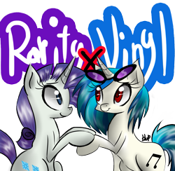 Size: 1111x1086 | Tagged: safe, artist:blup-chan, dj pon-3, rarity, vinyl scratch, pony, unicorn, female, lesbian, rariscratch, shipping, simple background, transparent background