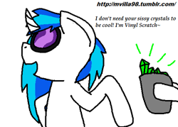 Size: 500x358 | Tagged: safe, artist:mvilla98, dj pon-3, vinyl scratch, pony, unicorn, 30 minute art challenge, crystal