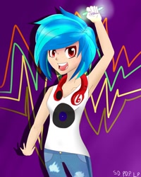 Size: 800x1000 | Tagged: safe, artist:canadanian, dj pon-3, vinyl scratch, humanized, solo