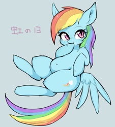 Size: 1855x2048 | Tagged: safe, artist:91o42, rainbow dash, pegasus, pony, chubby, cute, dashabetes, female, looking at you, mare, plump, solo