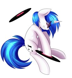 Size: 2000x2176 | Tagged: safe, artist:spittfireart, dj pon-3, vinyl scratch, pony, unicorn, grin, records, simple background, smiling, solo, sunglasses, transparent background