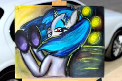 Size: 4738x3159 | Tagged: safe, artist:ostichristian, dj pon-3, vinyl scratch, pony, unicorn, female, horn, mare, painting, white coat