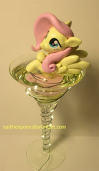 Size: 1148x2000 | Tagged: safe, artist:earthenpony, fluttershy, pony, craft, cup, cup of pony, glass, irl, micro, photo, sculpture, solo, traditional art