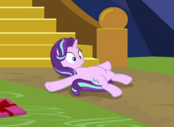 Size: 462x338 | Tagged: safe, screencap, starlight glimmer, pony, unicorn, the last problem, chubby, cropped, lying down, solo