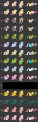 Size: 501x1600 | Tagged: safe, angel bunny, derpy hooves, fluttershy, lotus blossom, nurse redheart, princess cadance, princess celestia, alicorn, pegasus, pony, fighting is magic, alternate costumes, emoshy, female, mare, palette swap, psychoshy, wip