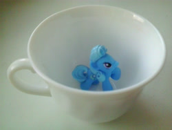 Size: 2048x1536 | Tagged: safe, artist:lixthefork, trixie, pony, blind bag, cup, cup of pony, micro, teacup, teaxie, that pony sure does love teacups, toy