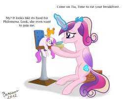 Size: 2400x1920 | Tagged: safe, artist:bonaxor, philomena, princess cadance, princess celestia, alicorn, pony, age regression, filly