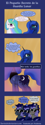 Size: 1200x3280 | Tagged: safe, artist:daviez20, princess celestia, princess luna, alicorn, pony, comic, spanish, translation