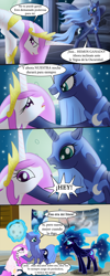 Size: 900x2250 | Tagged: safe, artist:bonaxor, artist:frank1605, princess celestia, princess luna, oc, oc:dream, alicorn, pony, comic, spanish, translation