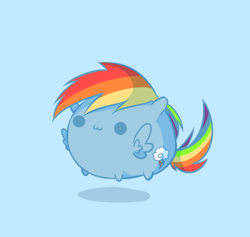 Size: 706x669 | Tagged: safe, artist:pekou, rainbow dash, pegasus, pony, chibi, chubbie, chubby, solo