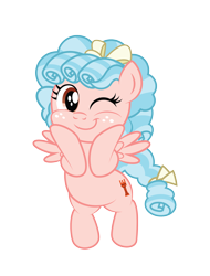 Size: 2196x2894 | Tagged: safe, artist:aleximusprime, cozy glow, pegasus, pony, bow, chubby, chubby cheeks, cozybetes, cute, eyelashes, female, filly, foal, freckles, grin, hair bow, high res, hooves on cheeks, looking at you, one eye closed, simple background, smiling, smiling at you, solo, spread wings, tail bow, transparent background, vector, weapons-grade cute, wings, wink