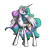 Size: 1600x1600 | Tagged: safe, artist:stridah, princess celestia, alicorn, pony, female, horn, mare, multicolored mane, sketch, solo, white coat