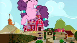 Size: 1366x768 | Tagged: safe, artist:cmwaters, sugar belle, pony, giant pony, giant unicorn, giantess, macro, solo, sweet apple acres