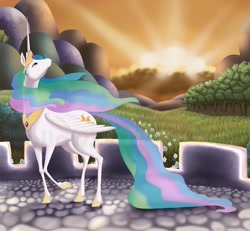 Size: 1040x960 | Tagged: safe, artist:hollowzero, princess celestia, alicorn, pony, solo, style emulation, the last unicorn