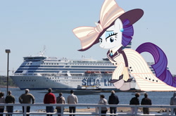 Size: 3000x1979 | Tagged: safe, artist:cheezedoodle96, artist:theotterpony, rarity, pony, ppov, clothes, costume, finland, giant pony, irl, macro, photo, ponies in real life, raristocrat, rose dewitt bukater, ship, story in the source, story included, titanic