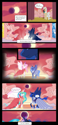 Size: 900x1935 | Tagged: safe, artist:lilmandarin, princess celestia, princess luna, alicorn, pony, comic, crown, female, horn, jewelry, mare, regalia, siblings, sisters