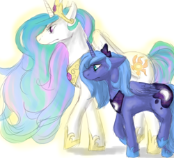 Size: 700x636 | Tagged: dead source, safe, artist:glynn, princess celestia, princess luna, alicorn, pony, s1 luna