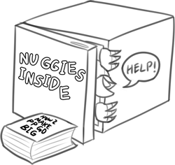 Size: 833x785 | Tagged: safe, artist:mkogwheel, derpibooru import, gallus, griffon, /mlp/ con, book, gallabuse, implied small penis, monochrome, refrigerator, sketches from a hat, solo, speech bubble, trapped