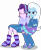 Size: 4121x5000 | Tagged: safe, artist:limedazzle, derpibooru import, starlight glimmer, trixie, equestria girls, absurd resolution, blushing, boots, clothes, cute, equestria girls-ified, female, high heel boots, high heels, jacket, lesbian, shipping, simple background, sitting, skirt, startrix, transparent background, vector