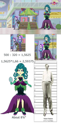 Size: 1280x2590 | Tagged: safe, edit, screencap, juniper montage, starlight glimmer, equestria girls, mirror magic, spoiler:eqg specials, analysis, comparison, giantess, height, juniper monstar, macro, robert wadlow, size comparison, teletoon