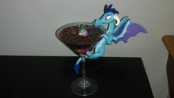Size: 1152x648 | Tagged: safe, artist:earthenpony, princess ember, spike, dragon, pony, cup, cup of pony, female, irl, male, micro, photo, sculpture, traditional art