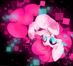 Size: 900x813 | Tagged: safe, artist:teranen, pinkie pie, pony, colored pupils, cute, heart eyes, solo, underhoof, upside down, watermark, wingding eyes