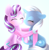 Size: 2380x2432 | Tagged: safe, artist:scarlet-spectrum, derpibooru import, starlight glimmer, trixie, pony, unicorn, blushing, clothes, cute, diatrixes, eyes closed, female, floppy ears, glimmerbetes, lesbian, mare, scarf, shipping, smiling, startrix