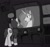 Size: 1002x942 | Tagged: safe, artist:toasterrepairunit, princess celestia, oc, oc:littlepip, alicorn, pony, unicorn, fallout equestria, ask-littlepip, black and white, clothes, fanfic, fanfic art, female, grayscale, mare, monochrome, pipbuck, pipleg, screen, single pegasus project, vault suit