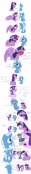 Size: 1800x9900 | Tagged: safe, artist:chub-wub, derpibooru import, maud pie, starlight glimmer, trixie, twilight sparkle, twilight sparkle (alicorn), alicorn, earth pony, pony, unicorn, absurd resolution, angry, blushing, comic, counterparts, cute, daydream, diatrixes, eyes closed, female, floppy ears, glimmerbetes, imagine spot, lesbian, mare, mauxie, misspelling, polyamory, shipping, startrix, thought bubble, trixie gets all the mares, twiabetes, twilight's counterparts, twixie