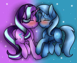 Size: 845x700 | Tagged: safe, artist:cookiecrumbsishere, derpibooru import, starlight glimmer, trixie, pony, female, lesbian, shipping, startrix