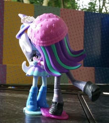 Size: 1807x2048 | Tagged: safe, derpibooru import, starlight glimmer, trixie, equestria girls, beanie, doll, equestria girls minis, eqventures of the minis, female, hat, irl, kissing, lesbian, photo, shipping, startrix, toy