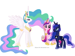 Size: 2048x1536 | Tagged: safe, artist:shani-art, princess cadance, princess celestia, princess luna, alicorn, pony, simple background, transparent background, vector