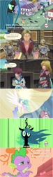 Size: 855x2826 | Tagged: safe, princess celestia, queen chrysalis, spike, changeling, changeling queen, human, asbel, captain malik, comic, crossover, malik, prince richard, richard, tales of graces, tales of graces f, tales of series