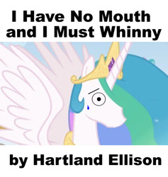 Size: 433x457 | Tagged: safe, edit, princess celestia, alicorn, pony, draw on me, i have no mouth and i must scream, parody