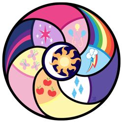 Size: 2000x2000 | Tagged: safe, artist:akili-amethyst, applejack, fluttershy, pinkie pie, princess celestia, princess luna, rainbow dash, rarity, twilight sparkle, abstract, cutie mark, high res, mane six, no pony, simple background, transparent background