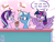 Size: 2600x2000 | Tagged: safe, artist:quarium, derpibooru import, starlight glimmer, trixie, twilight sparkle, twilight sparkle (alicorn), alicorn, pony, unicorn, annoyed, blowing bubbles, blush sticker, blushing, burr, cute, dialogue, diatrixes, female, glimmerbetes, lesbian, looking at each other, mare, milkshake, open mouth, sharing a drink, shipping, silly, silly pony, speech bubble, spread wings, startrix, straw, unamused, wings