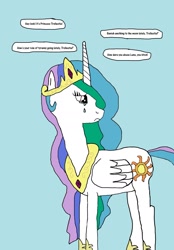 Size: 1279x1836 | Tagged: safe, artist:red-supernova64, princess celestia, alicorn, pony, abuse, celestiabuse, crying, mocking, trollestia