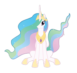 Size: 3431x3269 | Tagged: safe, artist:ocarina0ftimelord, princess celestia, alicorn, pony, cute, cutelestia, female, hair over one eye, high res, looking at you, mare, simple background, sitting, smiling, solo, transparent background, vector