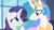 Size: 1280x720 | Tagged: safe, screencap, princess celestia, rarity, alicorn, pony, unicorn, awkward moment, female, horn, mare, purple mane, white coat