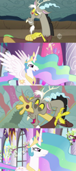 Size: 800x1800 | Tagged: safe, discord, princess celestia, alicorn, pony, doopeydooscood, joke, template